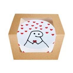 Caja kraft con ventana para mini tarta bento cake 12,5 x 10 cm - Pastkolor