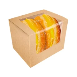 Caja kraft con ventana para mini tarta bento cake 12,5 x 10 cm - Pastkolor