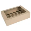 Caja 24 mini cupcakes kraft con ventana ECO-LINE 34 x 25 x 9 cm - House of Marie