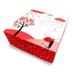 Caja paisaje San Valentín 20 x 20 x 8 cm