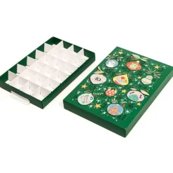 Caja para calendario de adviento bolas árbol de Navidad