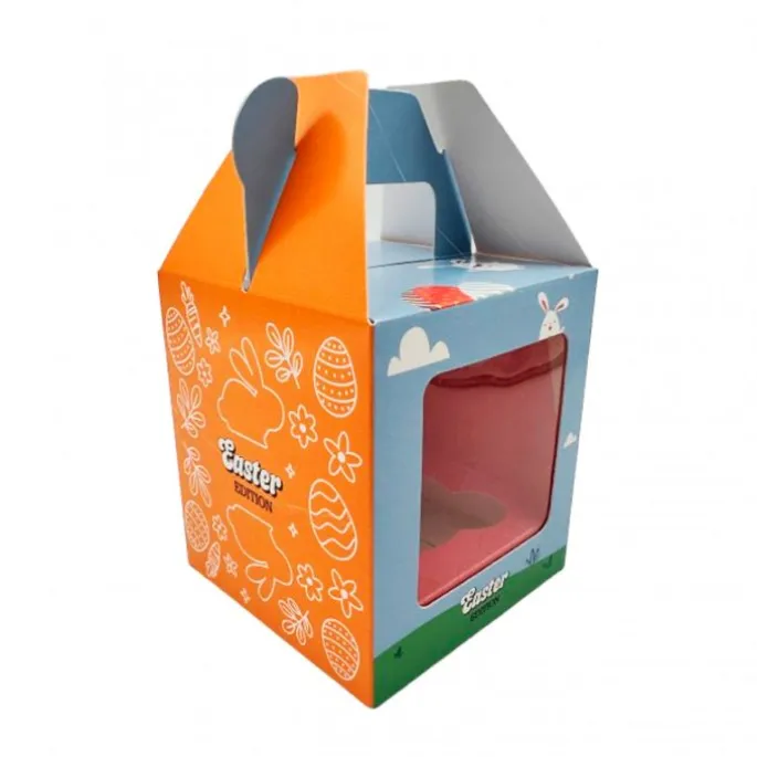 Caja para 1 cupcake con ventana Pascua 9 x 9 x 10 cm - Pastry Colours