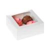 Caja para 4 cupcakes blanca con ventana 18 x 18 x 9 cm - House of Marie
