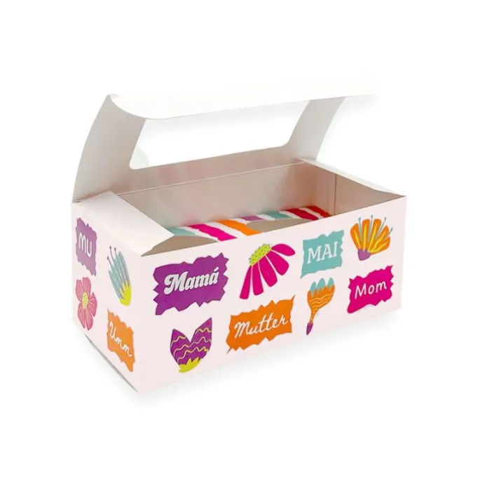 Caja para 2 cupcakes con ventana Día de la madre 17,5 x 9 x 7,5 cm - Pastry Colours