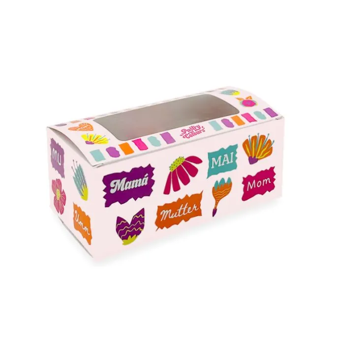 Caja para 2 cupcakes con ventana Día de la madre 17,5 x 9 x 7,5 cm - Pastry Colours