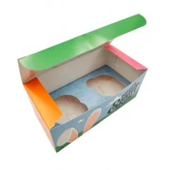 Caja para 2 cupcakes con ventana Pascua 18,5 x 9 x 7,5 cm - Pastry Colours