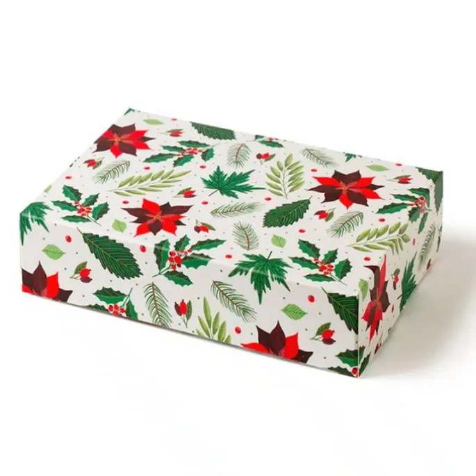 Caja para dulces o galletas Flor de Pascua 23,5 x 16 x 5 cm - Decora