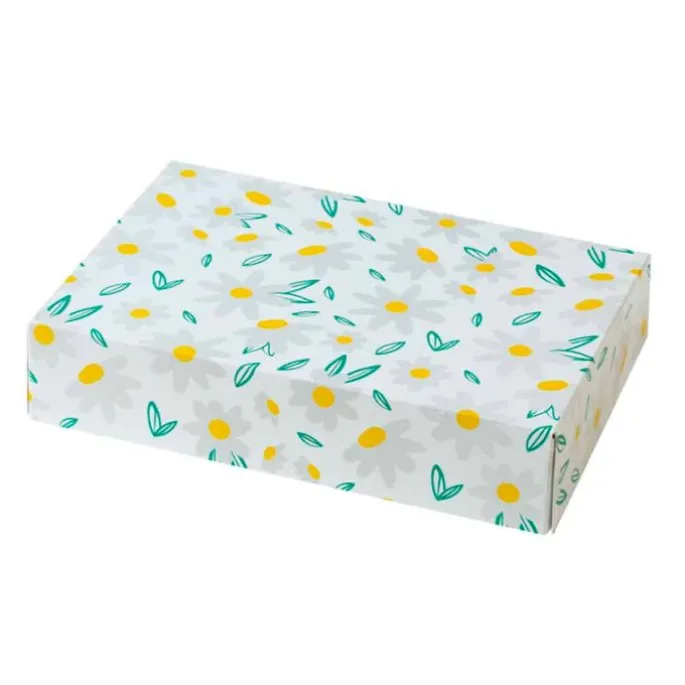 Caja para dulces o galletas Margaritas blancas 23,5 x 16 x 5 cm - Decora