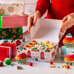 Caja para dulces o galletas Renos 23,5 x 16 x 5 - Decora