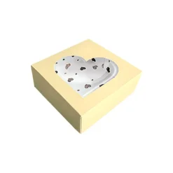 Caja para galletas corazones champán San Valentín 14 x 14 x 5 cm - Pastkolor