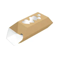Caja para galletas corazones kraft San Valentín 14 x 6,5 x 5,5 cm - Pastkolor