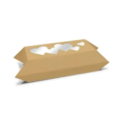 Caja para galletas corazones kraft San Valentín 14 x 6,5 x 5,5 cm - Pastkolor