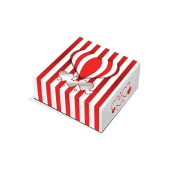 Caja para galletas rayas rojas corazones San Valentín 14 cm - Pastkolor