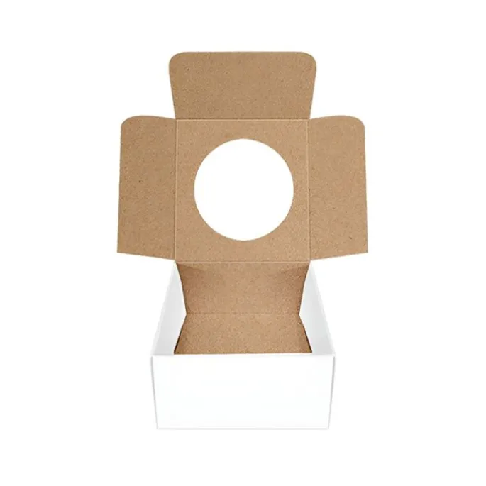 Caja para galletas reversible kraft-blanca 7,5 x 7,5 x 4 cm - Pastkolor