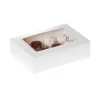 Caja para 12 mini cupcakes blanca con ventana 24 x 17 x 7,5 cm