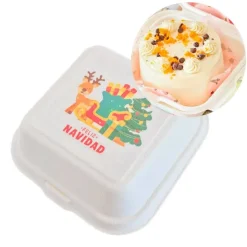 Caja para mini tarta Feliz Navidad 10 x 8 cm - Bento cake