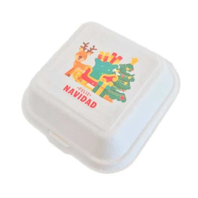 Caja para mini tarta Feliz Navidad 10 x 8 cm - Bento cake