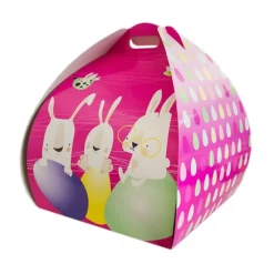 Caja para monas de Pascua rosa conejitos 32 x 32 x 39 cm