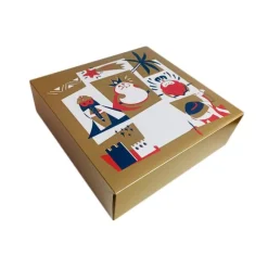 Caja para roscón de Reyes con frontal abatible 25 x 25 x 10 cm