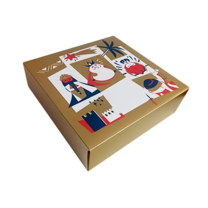 Caja para roscón de Reyes con frontal abatible 25 x 25 x 10 cm