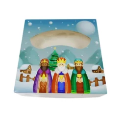 Caja para roscón de Reyes paisaje nevado 33 x 33 x 8 cm