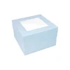 Caja para tarta azul bebé con ventana 20,3 x 20,3 x 15,2 cm