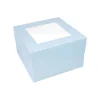 Caja para tarta azul bebé con ventana 25,4 x 25,4 x 15,2 cm