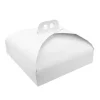 Caja para tarta blanca con asa 33 x 33 x 7 cm