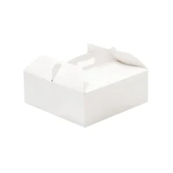 Caja para tarta blanca con asa 23 x 23 x 10 cm - Decora