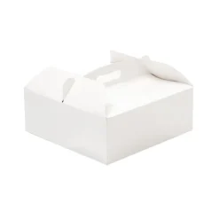 Caja para tarta blanca con asa 26 x 26 x 10 cm - Decora