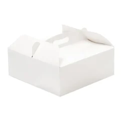 Caja para tarta blanca con asa 31 x 31 x 12 cm - Decora