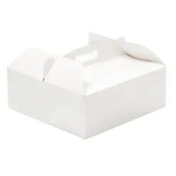 Caja para tarta blanca con asa 33,5 x 33,5 x 12 cm - Decora