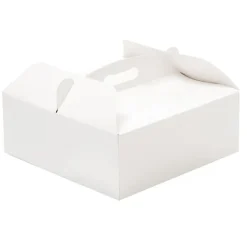 Caja para tarta blanca con asa 36 x 36 x 12 cm - Decora