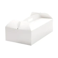 Caja para tarta blanca con asa 31 x 16 x 12 cm - Decora