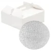 Caja para tarta blanca con asa y cake drum 36 x 36 x 12 cm - Decora