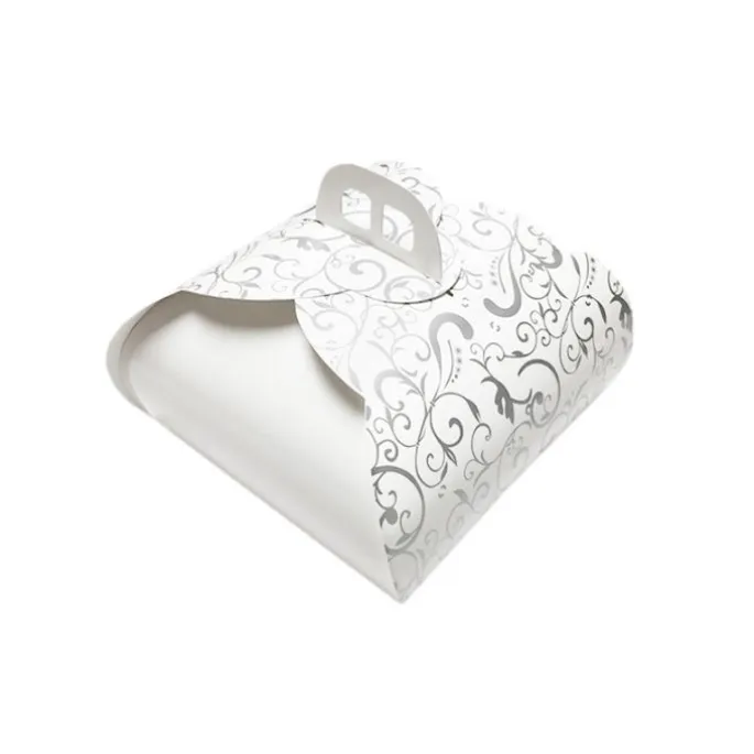 Caja para tarta blanca con asa Francel 24 x 24 x 13 cm