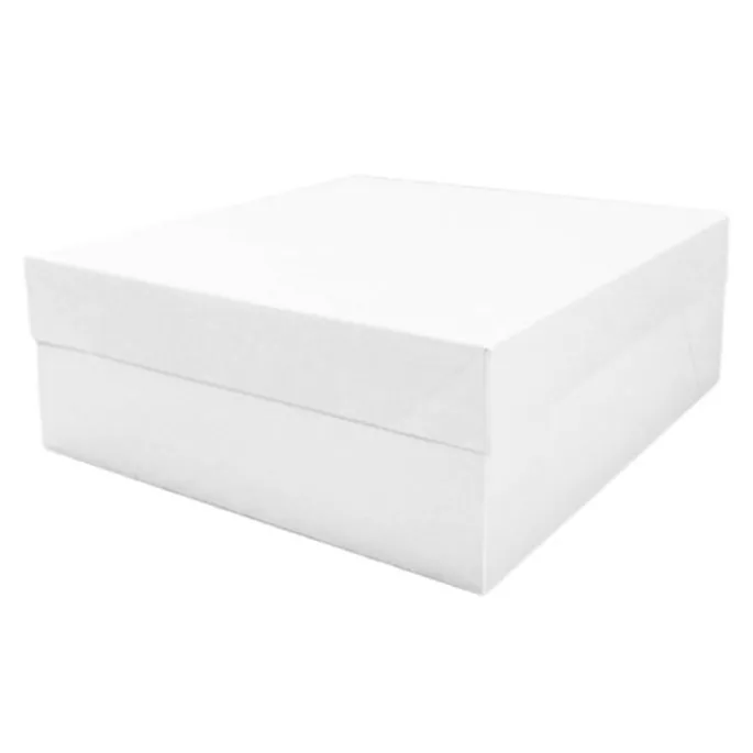 Caja para tarta blanca con tapa 50 x 40 x 15 cm - Funcakes