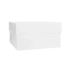 Caja para tarta blanca con tapa 26,5 x 26,5 x 15 cm - Decora