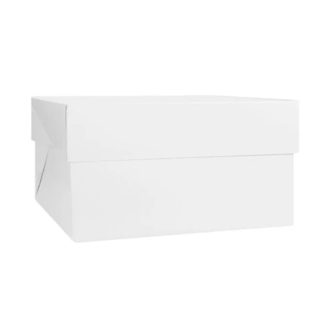 Caja para tarta blanca con tapa 30,5 x 30,5 x 15 cm - Decora