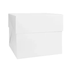 Caja para tarta blanca con tapa 30,5 x 30,5 x 25 cm