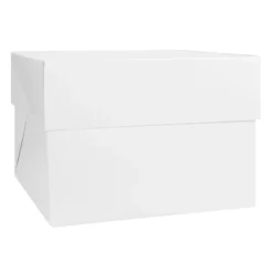 Caja para tarta blanca con tapa 36,5 x 36,5 x 25 cm - Decora