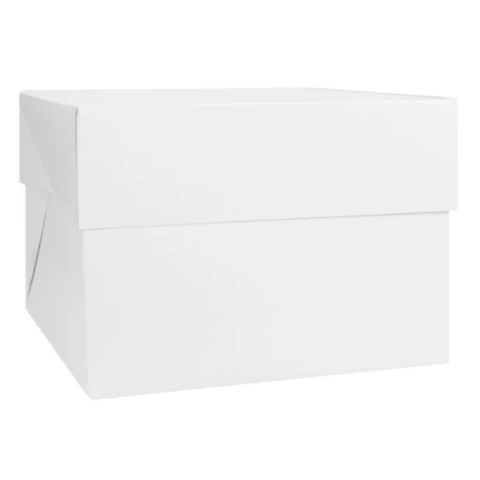 Caja para tarta blanca con tapa 36,5 x 36,5 x 25 cm - Decora