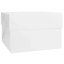 Caja para tarta blanca con tapa 40,5 x 40,5 x 25 cm - Decora