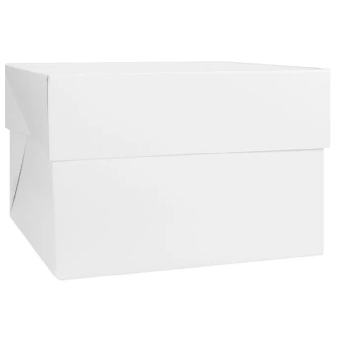 Caja para tarta blanca con tapa 40,5 x 40,5 x 25 cm - Decora