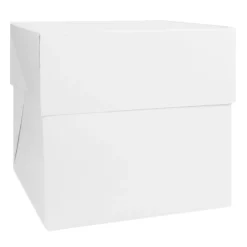 Caja para tarta blanca con tapa 36,5 x 36,5 x 36 cm - Decora