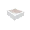 Caja para tarta blanca con ventana 20 x 20 x 9,5 cm