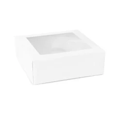 Caja para tarta blanca con ventana 28 x 28 x 9,5 cm