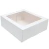 Caja para tarta blanca con ventana 35 x 35 x 9,5 cm