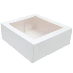 Caja para tarta blanca con ventana 35 x 35 x 9,5 cm