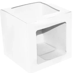 Caja para tarta blanca con 2 ventanas 35 x 35 x 35 cm - Azucren